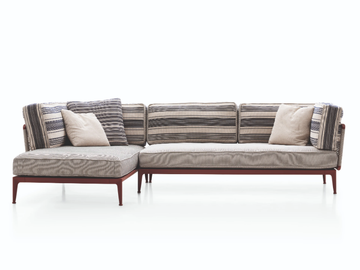 RIBES - Fabric garden sofa with chaise longue by B&B Italia Outdoor - view 2